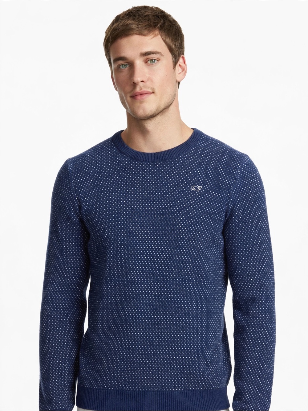 Vineyard Vines L Mens Crewneck Birdseye Navy